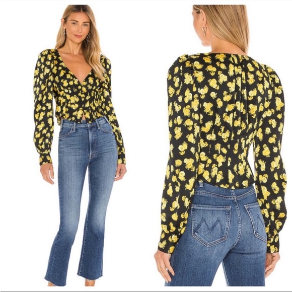 For Love and Lemons Elisa Floral Print Top Blouse - Picture 3 of 15